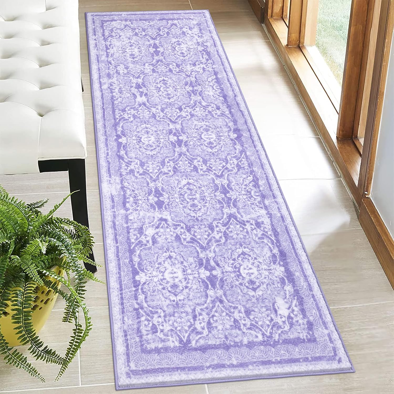 Vaukki Vintage Shaggy Soft Laundry Runner Rug for Home Use