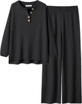 ANRABESS Women 2 Piece Oversized Waffle Knit Sweater Set - Cozy