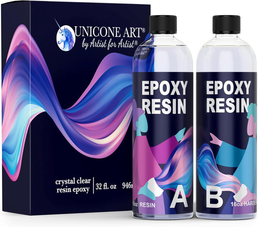 Epoxy Resin Craft Kit 32 Oz - Clear, Non-Toxic, UV Resistant