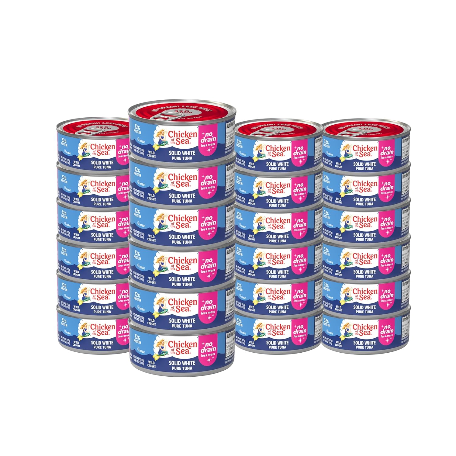 Solid White Pure Tuna, Wild Caught, No Drain - 24 Pack