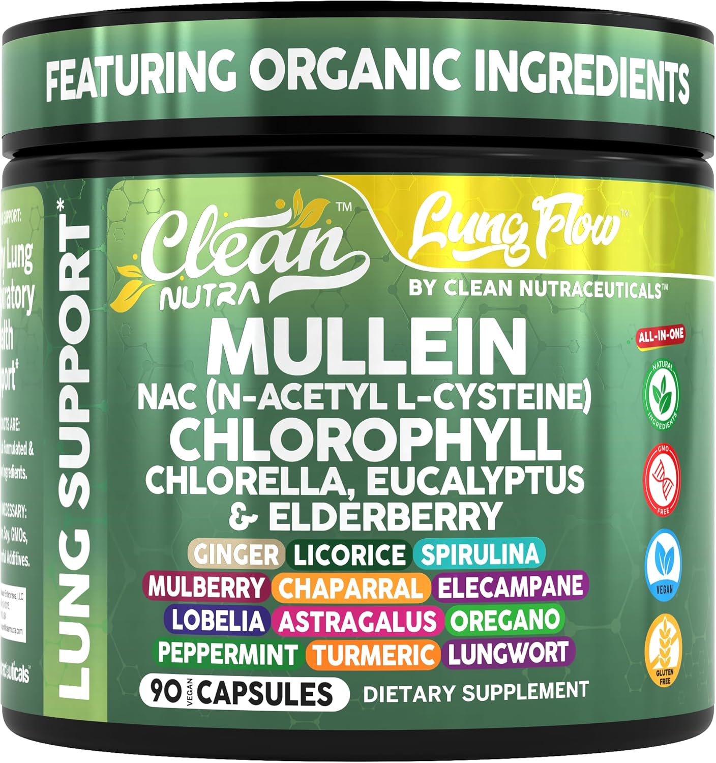 Mullein Leaf Extract for Lungs Cleanse NAC Supplement Capsules