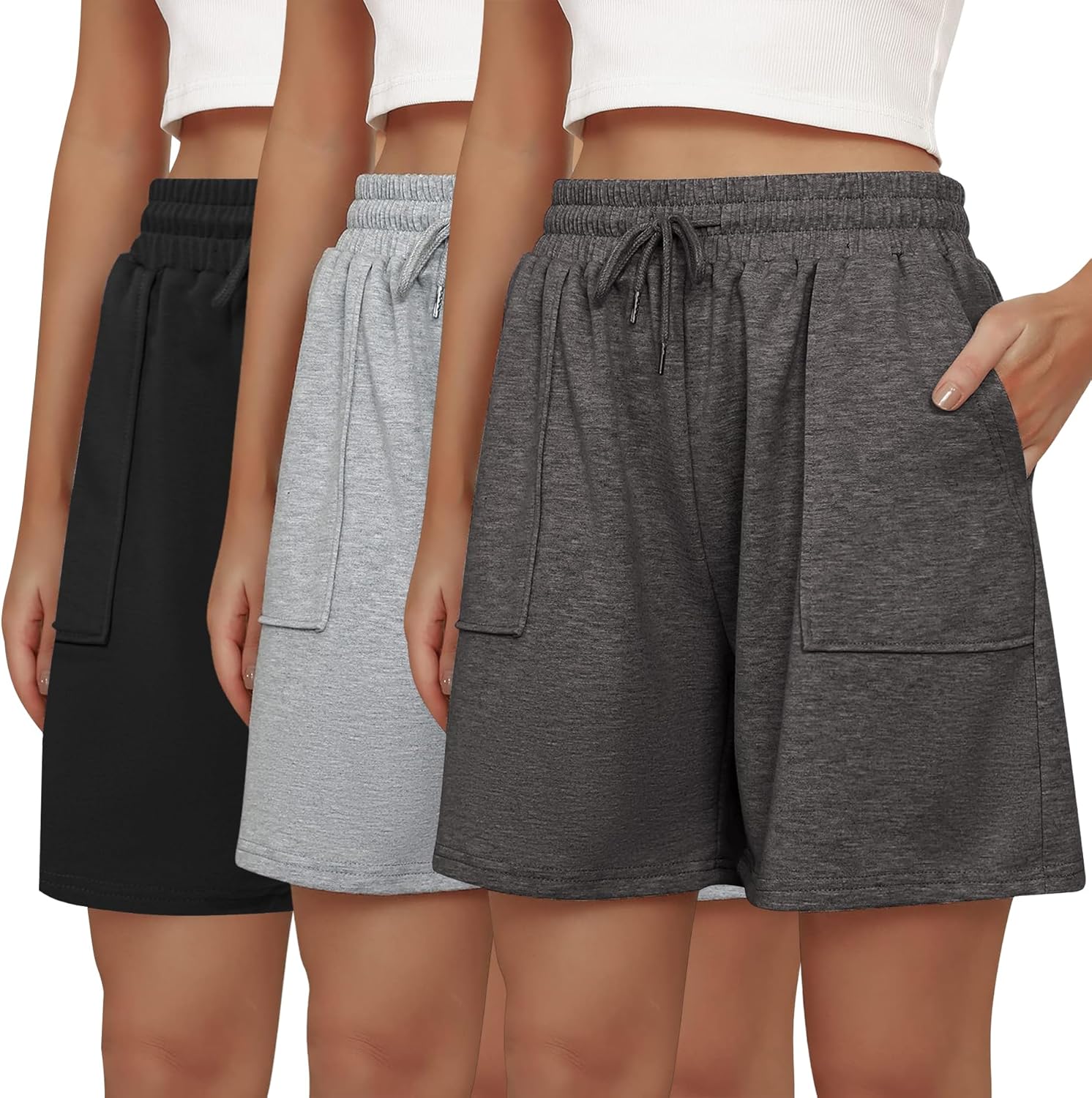 Cowasto Womens Cotton Sweat Shorts for Summer Comfort and Style