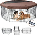 NEZUC Foldable Metal Dog Playpen 8 Panels 24 in High - Versatile Puppy
