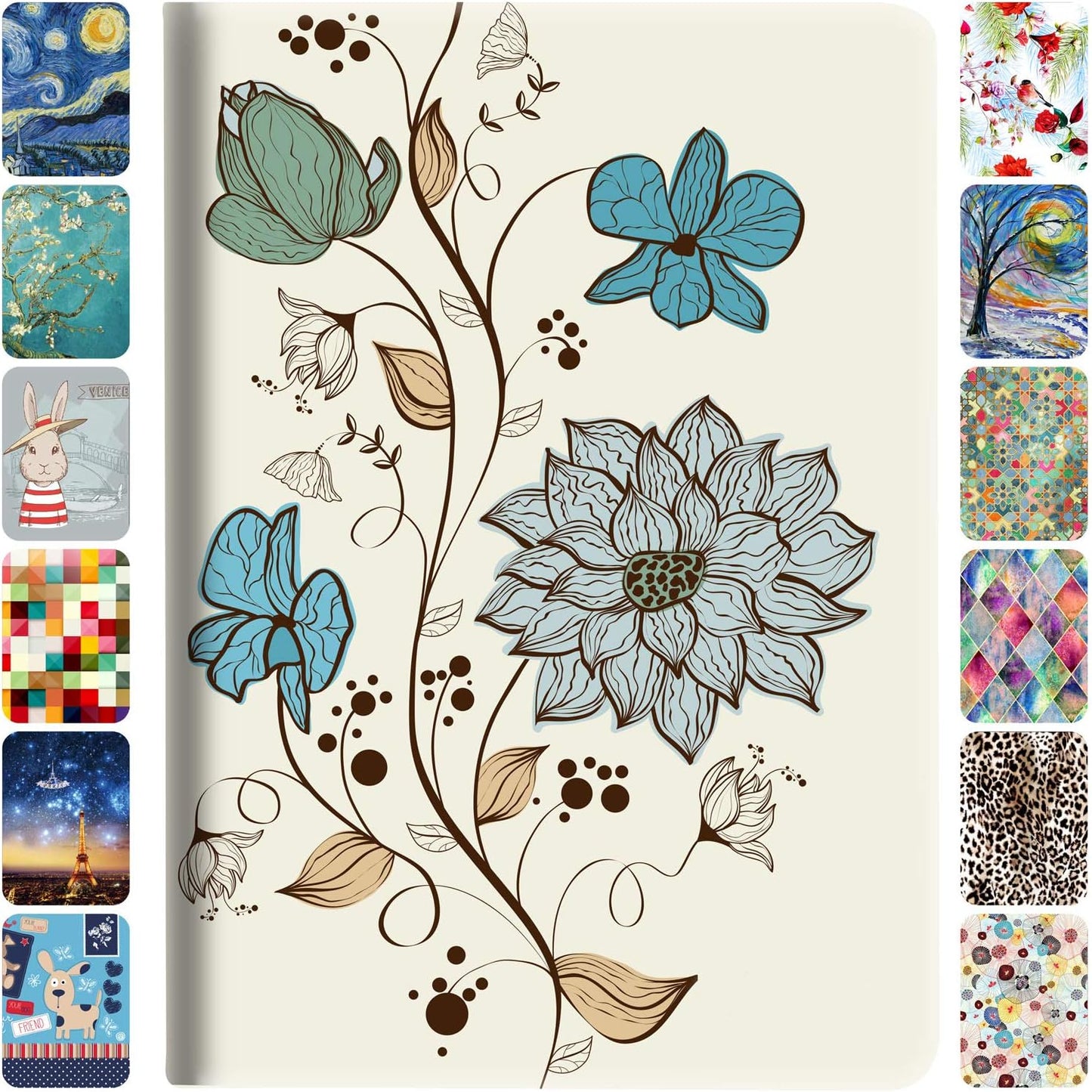 DuraSafe Cases for iPad 9.7 5th 6th Gen Air 1 2 - Watercolor Flowers