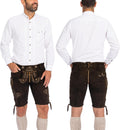 Mushroom Brown Lederhosen for Men - Genuine Suede Oktoberfest Pants