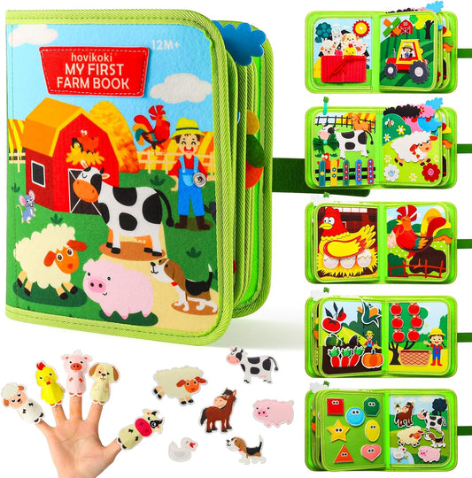 Farm Busy Book for Toddlers 1-3 Montessori Activity Fun