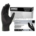 AMMEX Black Nitrile Exam Gloves Case of 1000, 3 mil - Lightweight