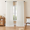 Linen Curtains 84 in Length 2 Panels Set - Light Filtering Elegance