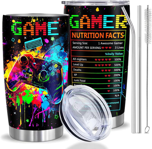 Stainless Steel Gamer Tumbler - Cool Gift for Gaming Enthusiasts