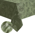 Elegant Woven Leaves Jacquard Damask Tablecloth 60ft x 120ft - Olive