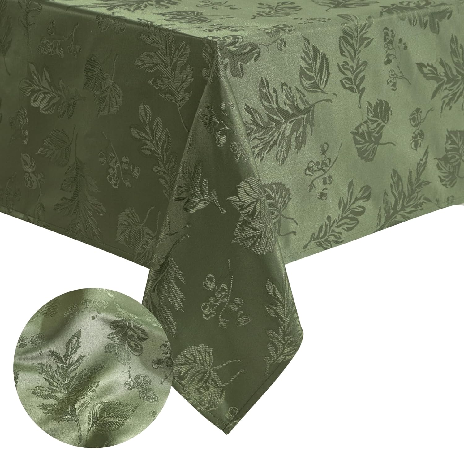 Elegant Woven Leaves Jacquard Damask Tablecloth for Fall Gatherings