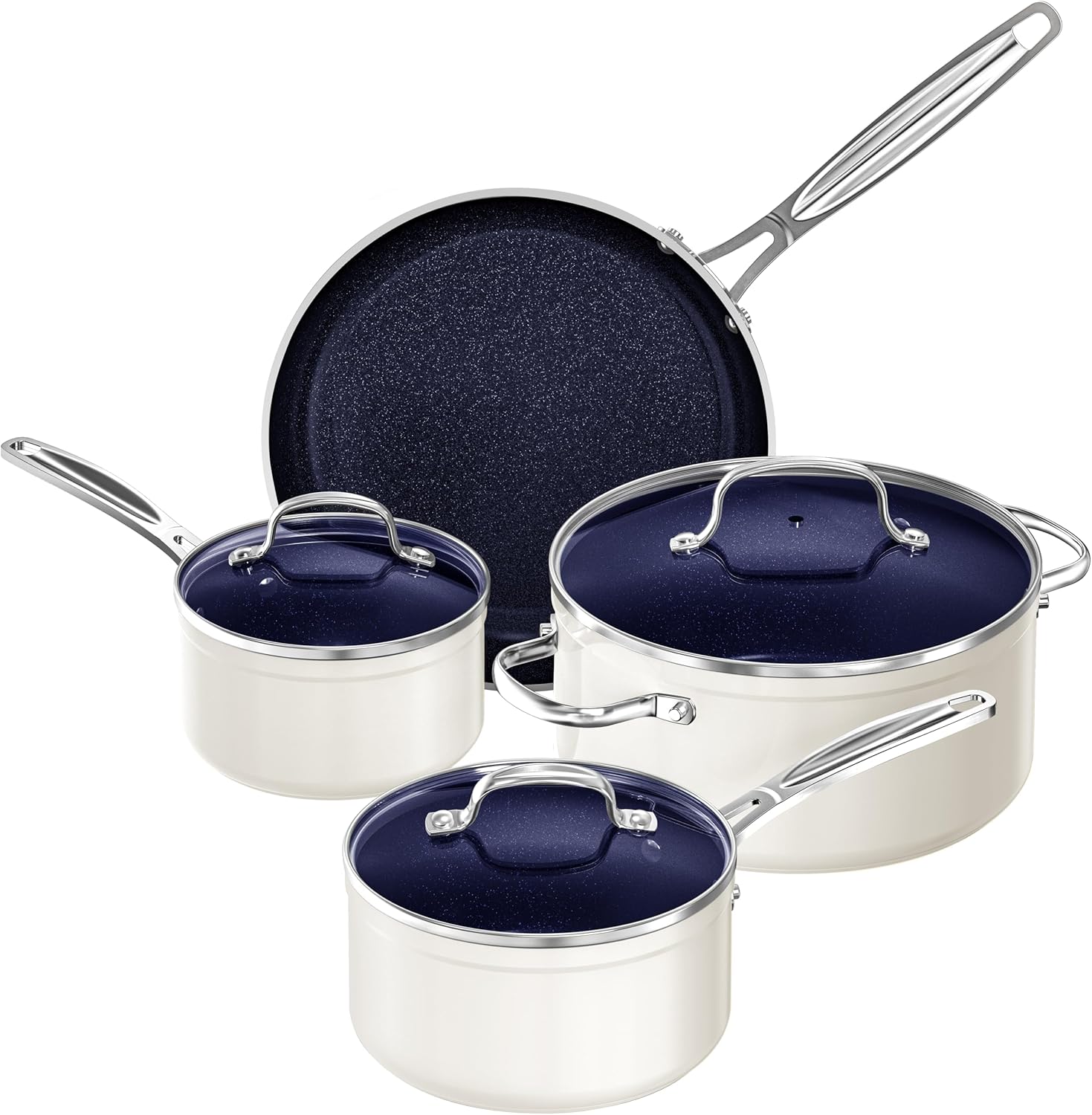Nuwave 7pc Cookware Set with Healthy Duralon Blue Ceramic Coating
