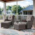 5 Pieces Patio Furniture Set with Swivel Glider Chairs and Ottoman