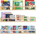 Natural Wood Floating Nursery Shelves 36 in Bookshelf Set of 3