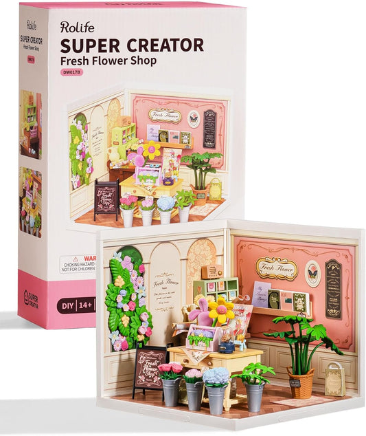Rolife Super Creator DIY Mini Fresh Flower Shop Dollhouse Kit