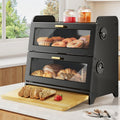 SNTD Bread Box Kitchen Countertop Storage with Bamboo Cutting Board