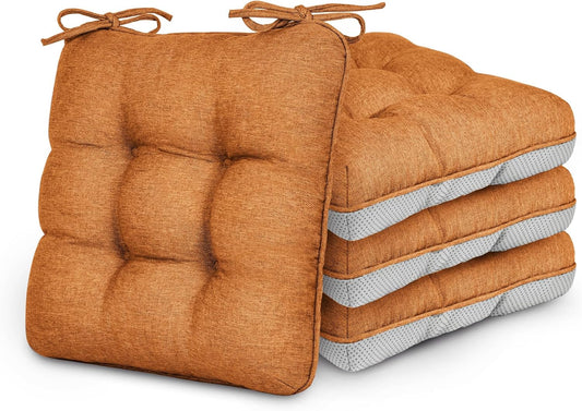Memory Foam Chair Cushions Set of 4 for Indoor and Outdoor Use