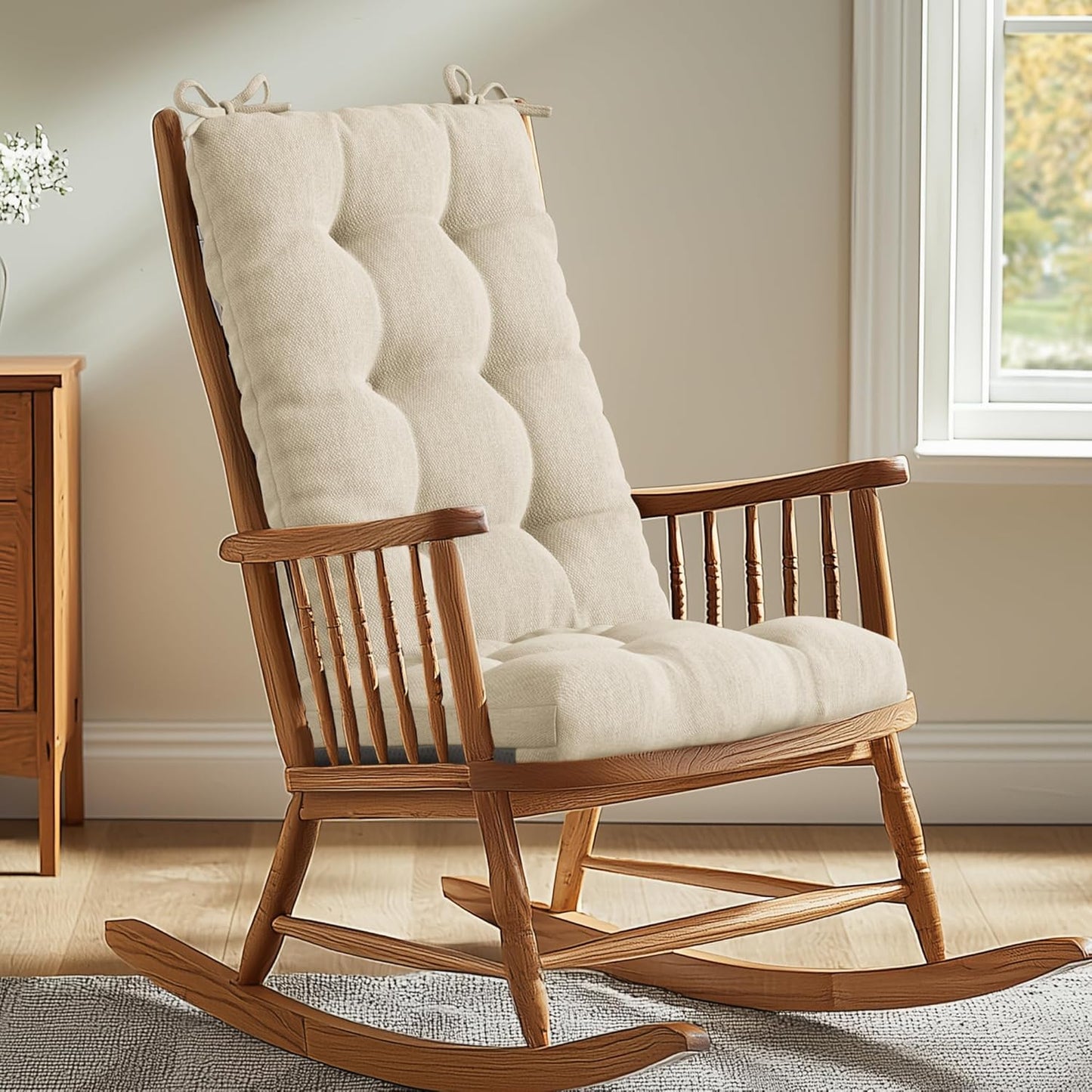 Water-Resistant Beige Rocking Chair Cushion by Codi