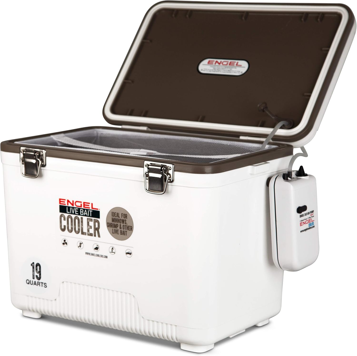 Engel Live Bait Cooler Box with Aerator for Fishing Trips