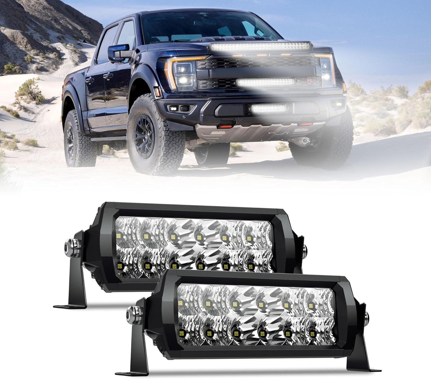 4WDKING 8 Inch LED Light Bar - IP68 Waterproof Off Road Lights