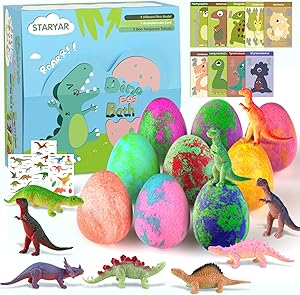 Bath Bombs for Kids with Surprise Toys Inside - 9 Pack Dino Fun