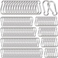 200Pcs Carabiner Clip Spring Snap Hook M4 1.55 in - Heavy Duty Pack