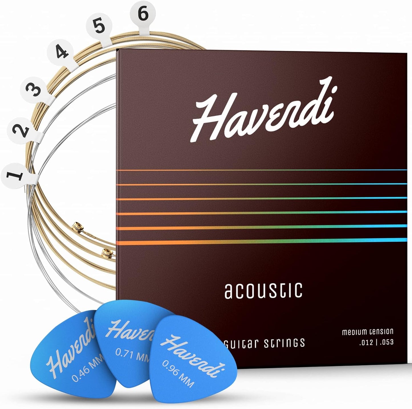 HAVENDI Acoustic Guitar Strings: Brilliant Sound & 3 Picks