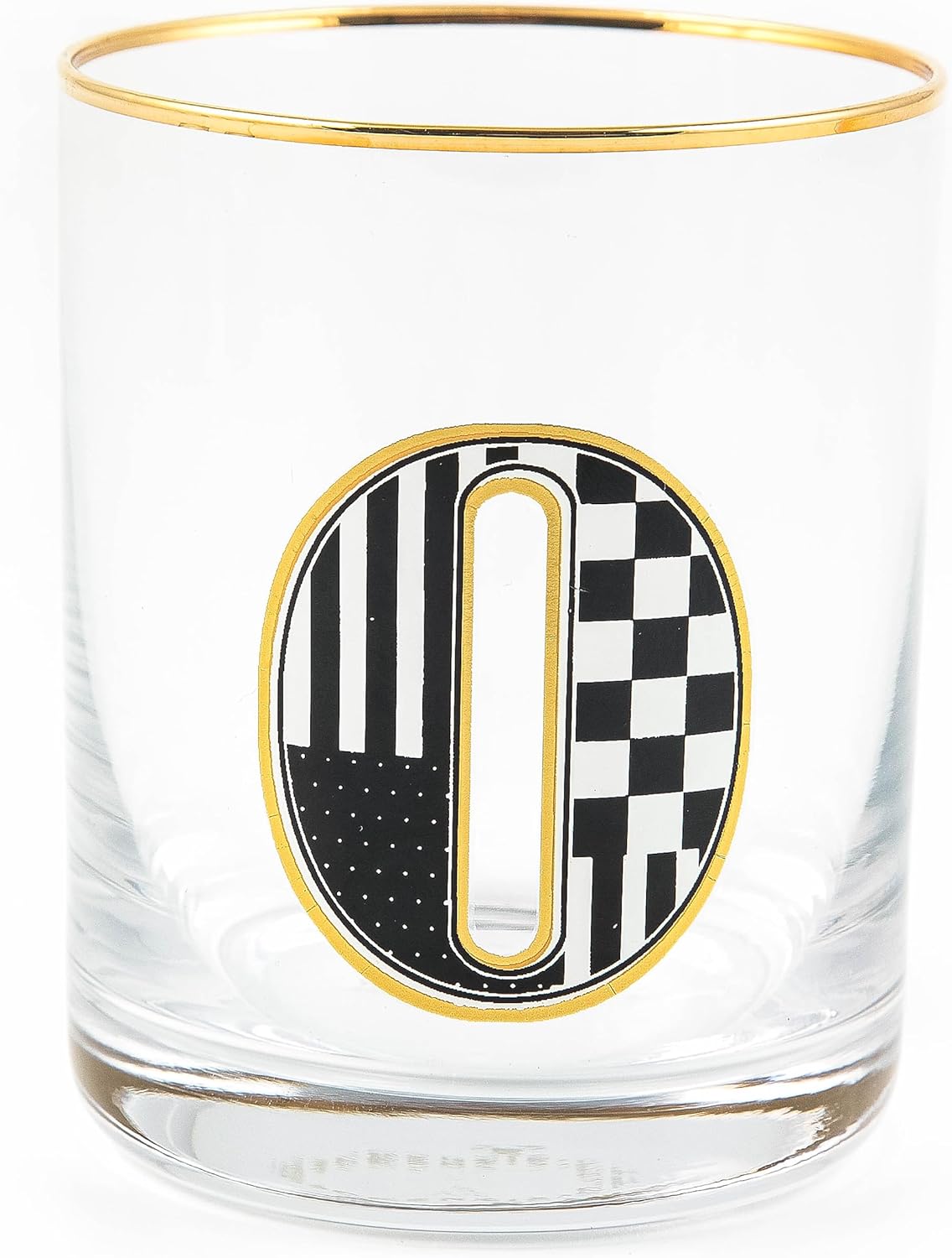 MACKENZIE-CHILDS Monogram Tumbler - Unique Glass Cup for Drinks
