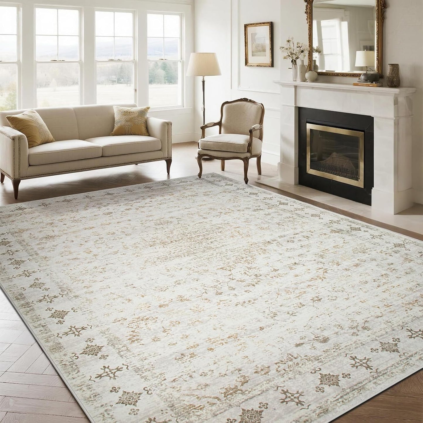Washable 8x10 Area Rugs for Living Room and Bedroom Decor