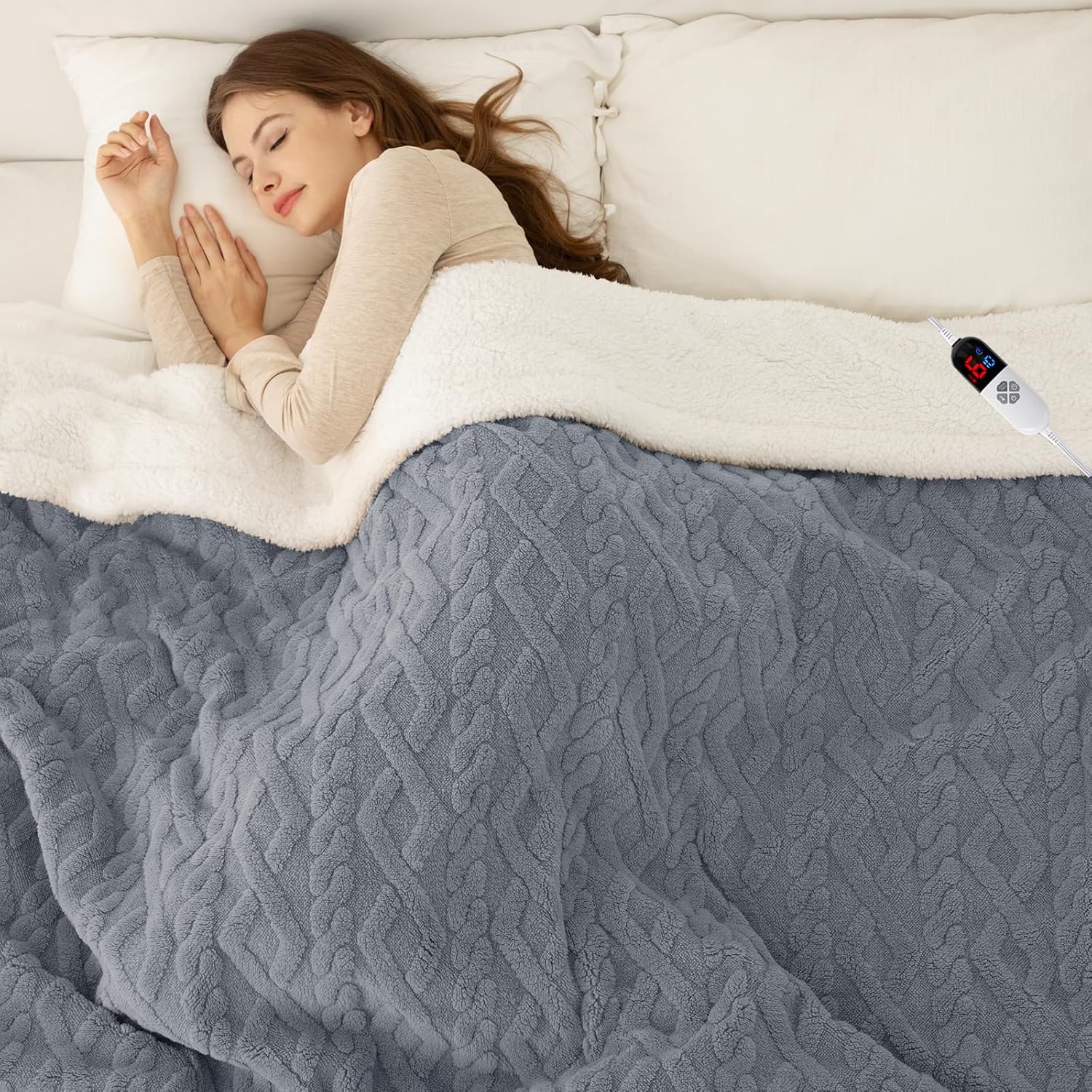 Electric Blanket Full Size 72inX84in Soft Thick Warm Sherpa