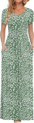 Women's Short Sleeve Loose Maxi Dress in Jersey - Soft, Pockets