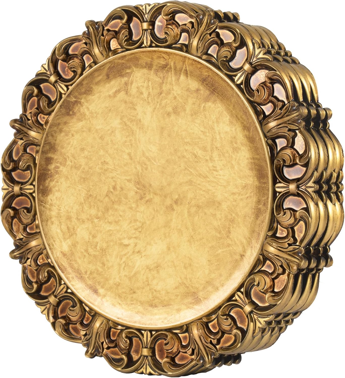 Set of 4 Antique Gold Charger Plates - Elevate Your Table!