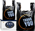 YoYoRain 1000 Count Black Plastic Bags with Handle - Bulk Retail Carry