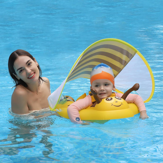 Improved Bumble Bee Baby Float with Canopy