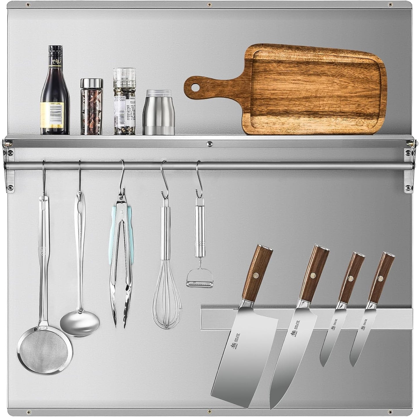 Wilprep 30x30 Stainless Steel Range Backsplash with Shelf