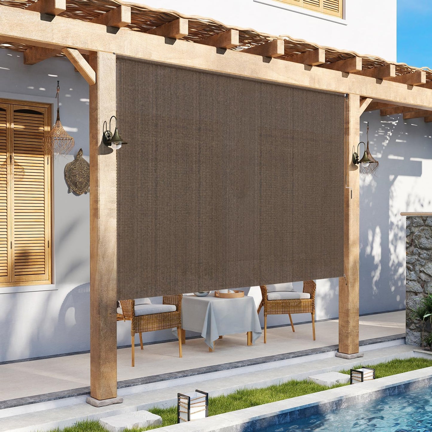 MEOOEM Sunshades Roller Shade Blinds for Outdoor Spaces