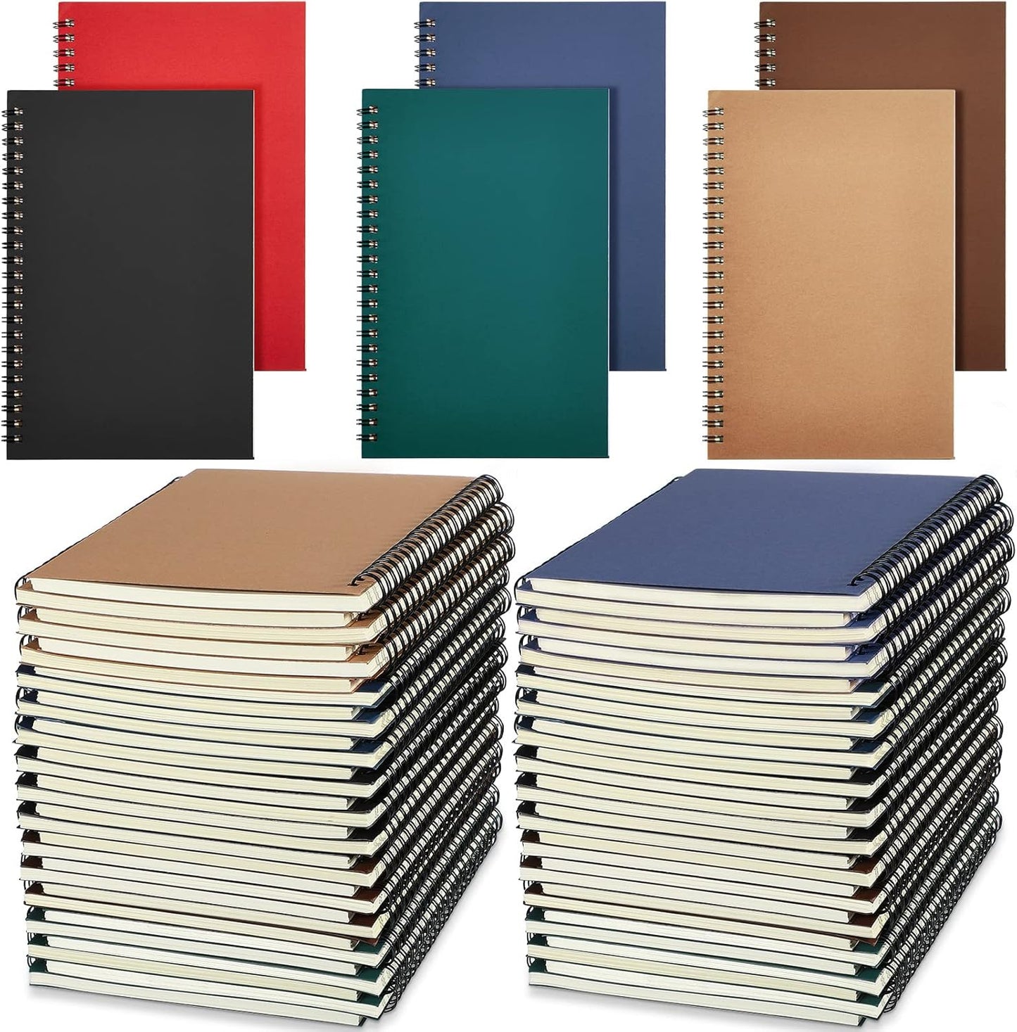 Leinuosen 36 Pack A5 Hardcover Notebooks, 100 Pages, Office & School Essential