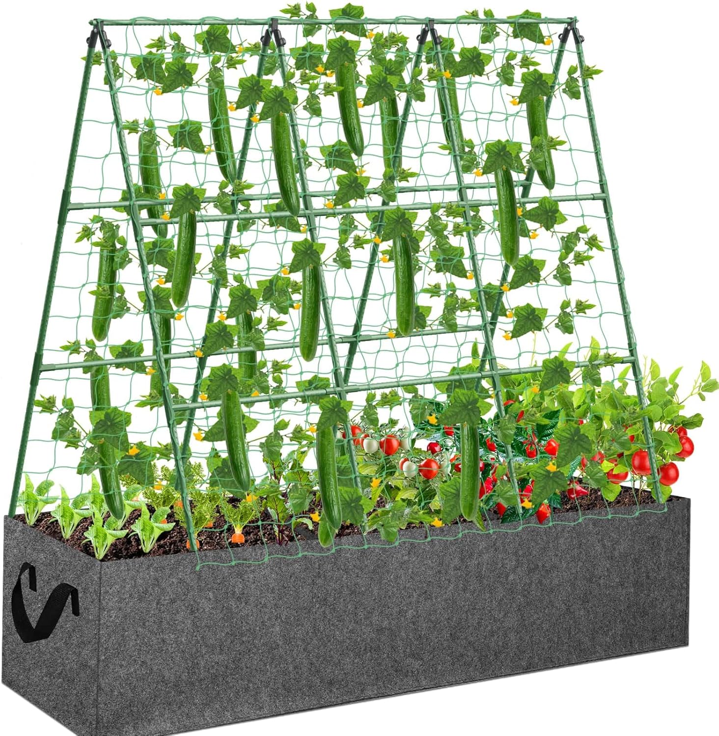 Cucumber Trellis with 46 Gallon Grows Bag for Climbing Plants