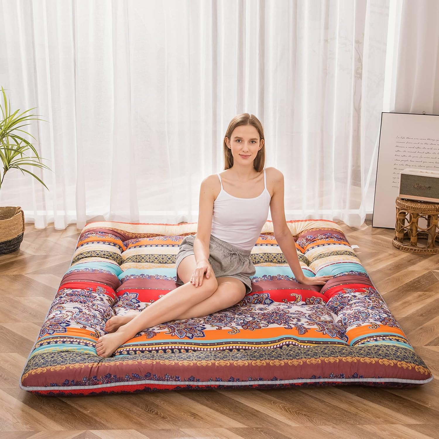 Bohemian Retro Floor Mattress for Comfortable Sleeping Experience