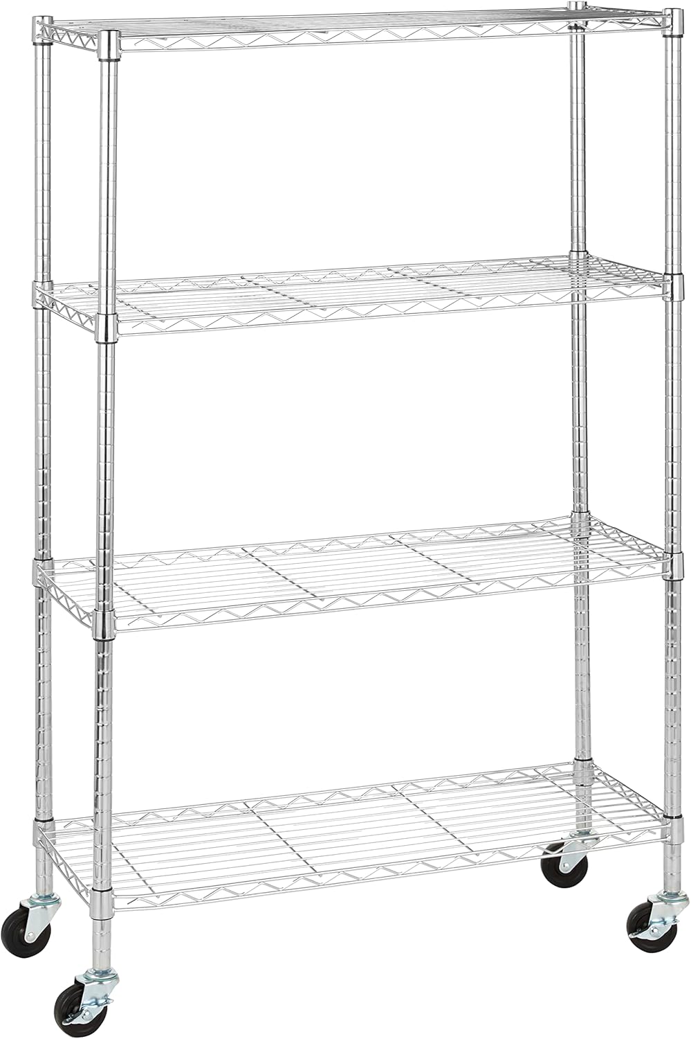 Heavy Duty 4-Shelf Adjustable Storage Shelving Unit with Wheels