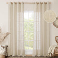 Light Filtering Sheer Linen Curtains 102 in - Natural Bronze Grommet