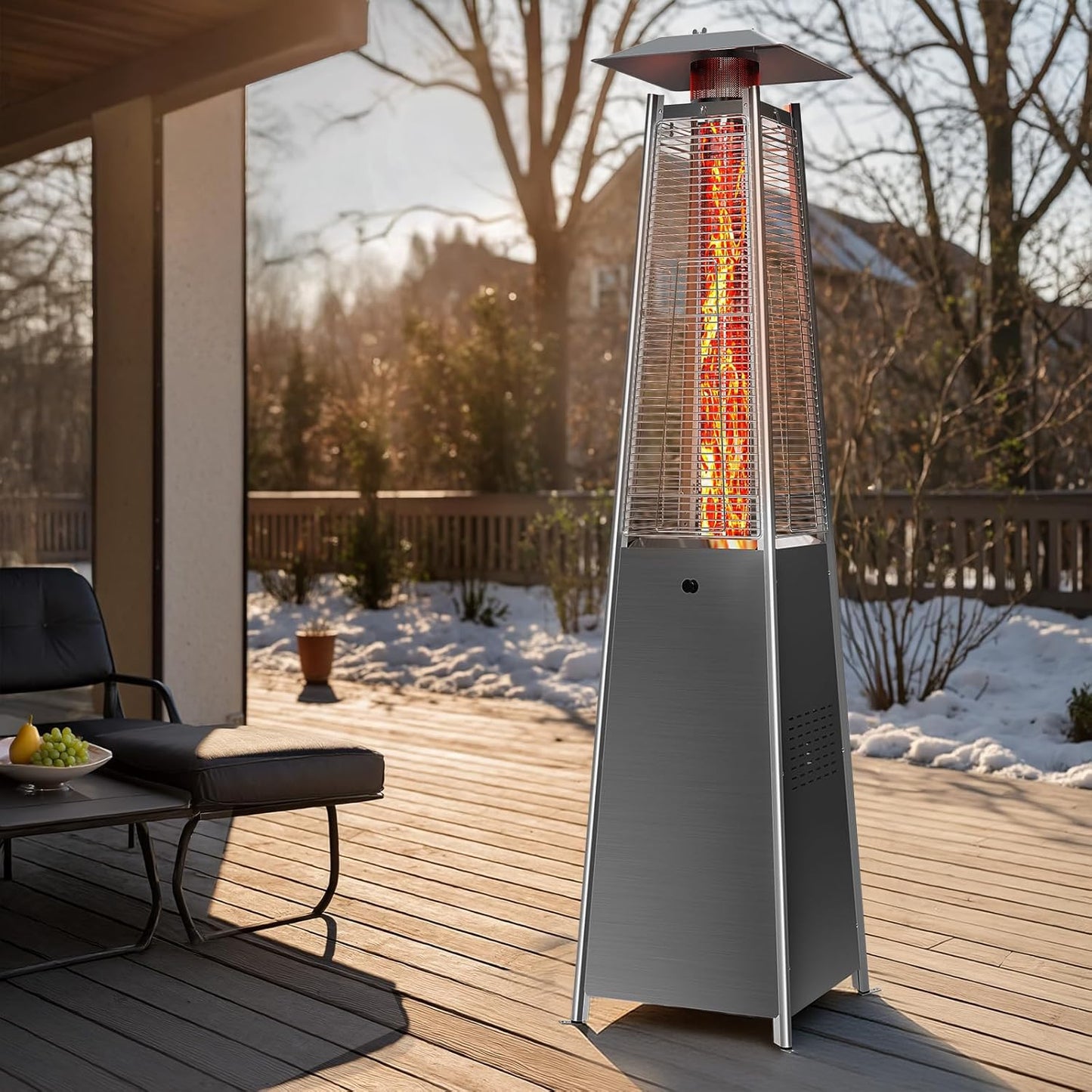 OLIXIS Pyramid Patio Heater: 48000 BTU Outdoor Comfort Solution