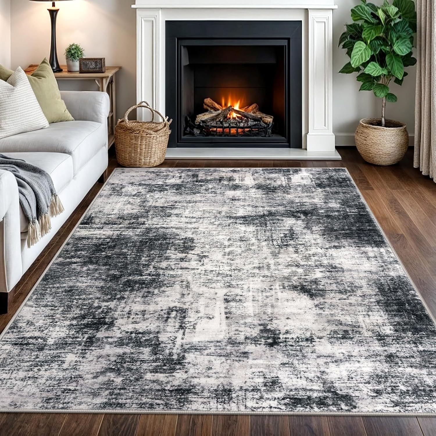 IOHOUZE Modern Abstract Area Rugs 5x7 Ft for Living Room
