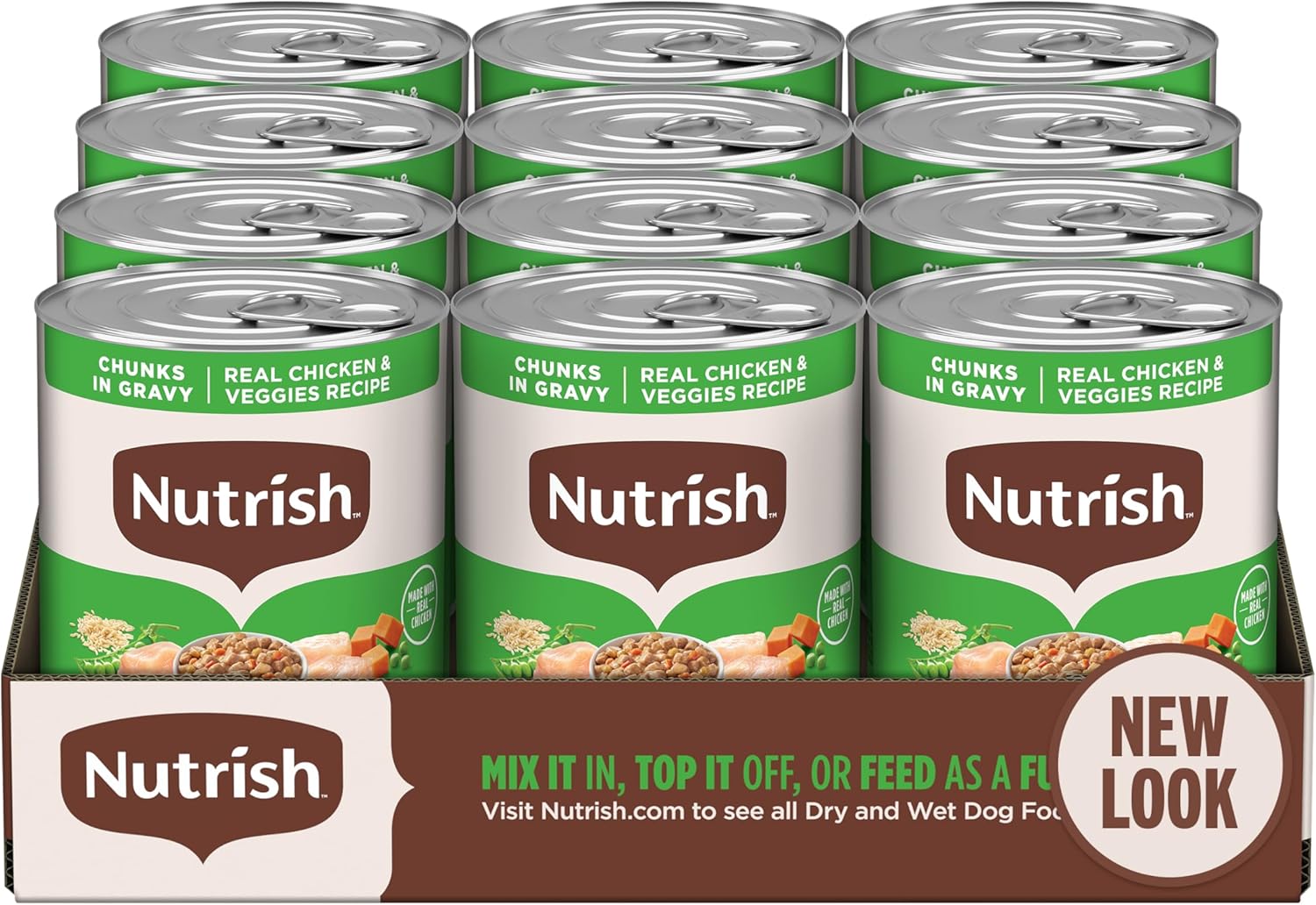 Nutrish Wet Dog Food with Real Chicken & Veggies in Gravy