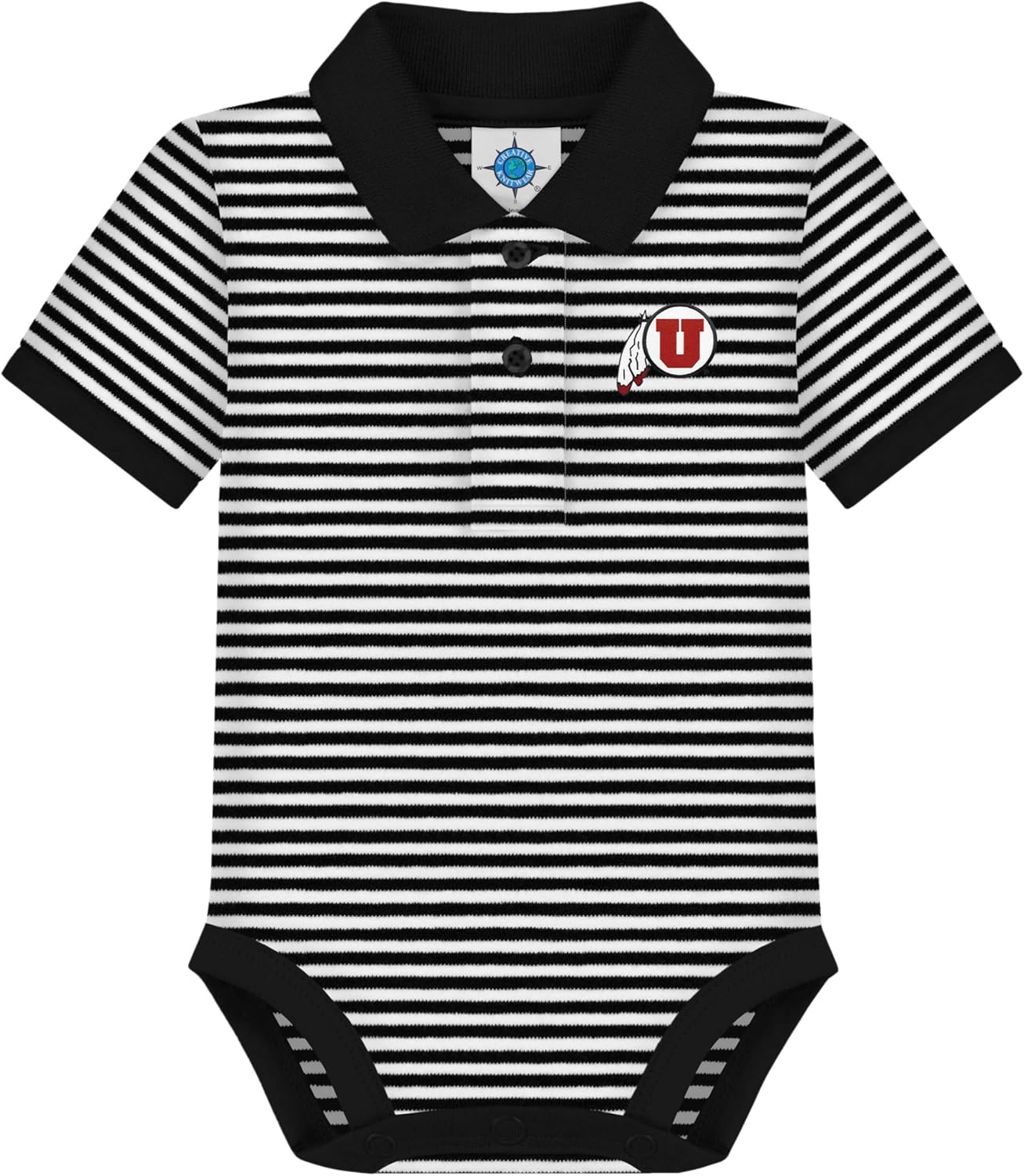 Creative Knitwear College Baby Striped Polo Bodysuit for Infants
