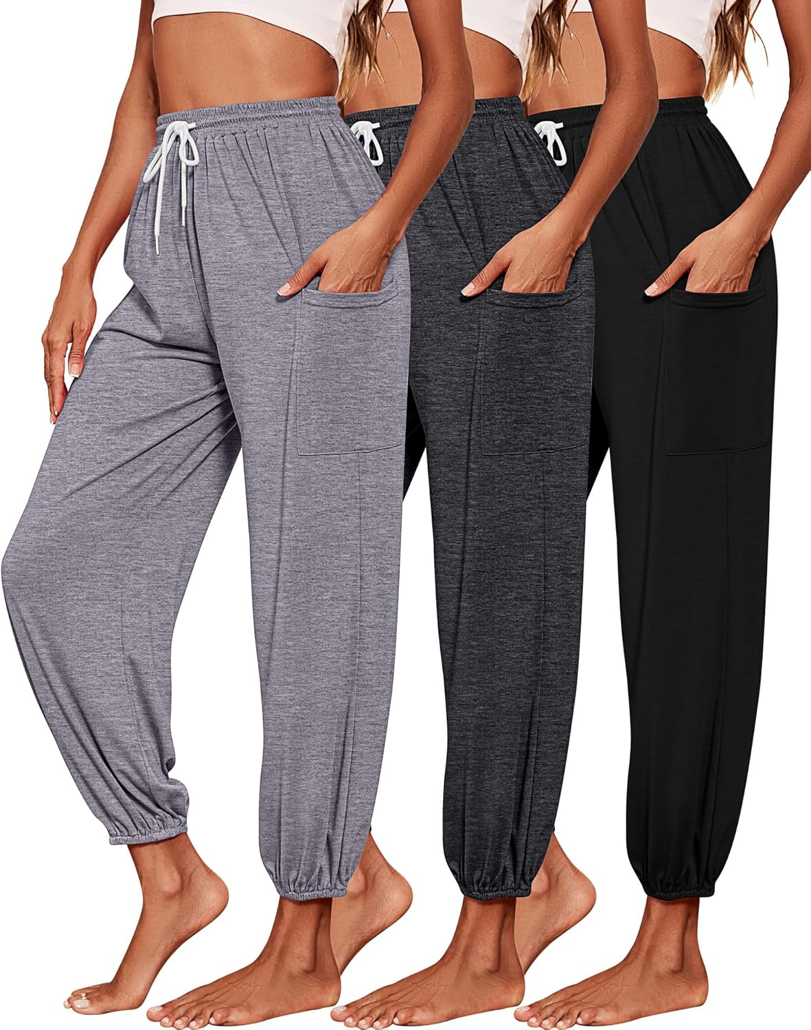 Riyiper 3 Pack Women's Sweatpants for Cozy Casual Comfort