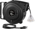 12AWG Retractable Extension Cord Reel 45FT - Durable Heavy Duty Cord