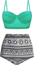 Angerella Vintage Polka Dot High Waisted Bikini Set - Retro Fit