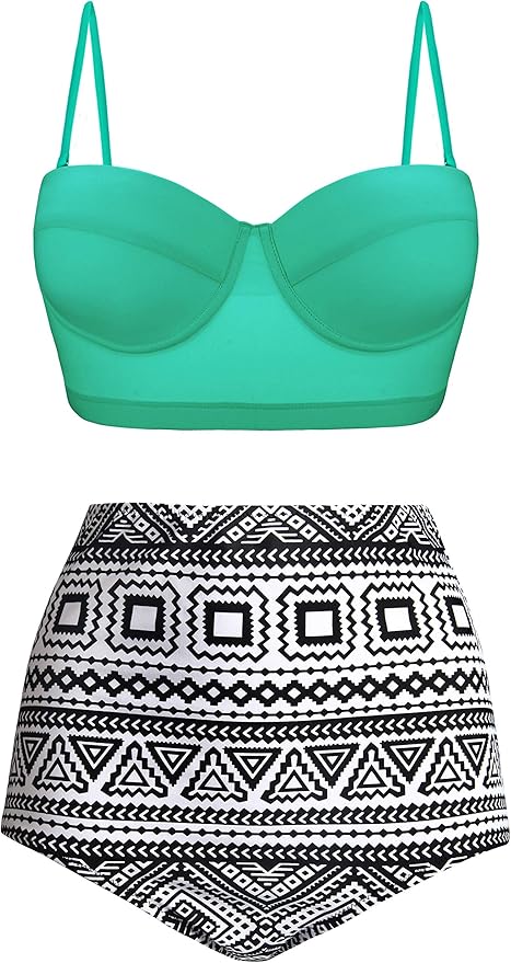 Angerella Women Vintage Polka Dot High Waisted Bikini Set Review