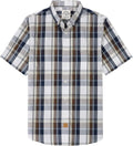 Mens Short Sleeve Button Down Shirt - Lightweight Breathable Vintage